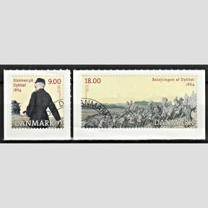 FRIM�RKER DANMARK | 2014 - AFA 1770,1771 - Dybb�l 1864 - 9,00 + 18,00 Kr. flerfarvet - Hj�rne Stemplet