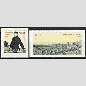 FRIM�RKER DANMARK | 2014 - AFA 1770,1771 - Dybb�l 1864 - 9,00 + 18,00 Kr. flerfarvet - Hj�rne Stemplet