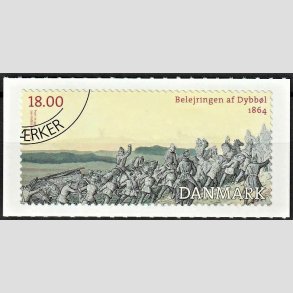 FRIM�RKER DANMARK | 2014 - AFA 1771 - Dybb�l 1864 - 18,00 Kr. flerfarvet - Hj�rne Stemplet