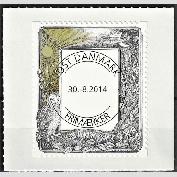 FRIMRKER DANMARK | 2014 - AFA 1795 - Frimrkekunst - 9,00 Kr. flerfarvet - Pragt Stemplet