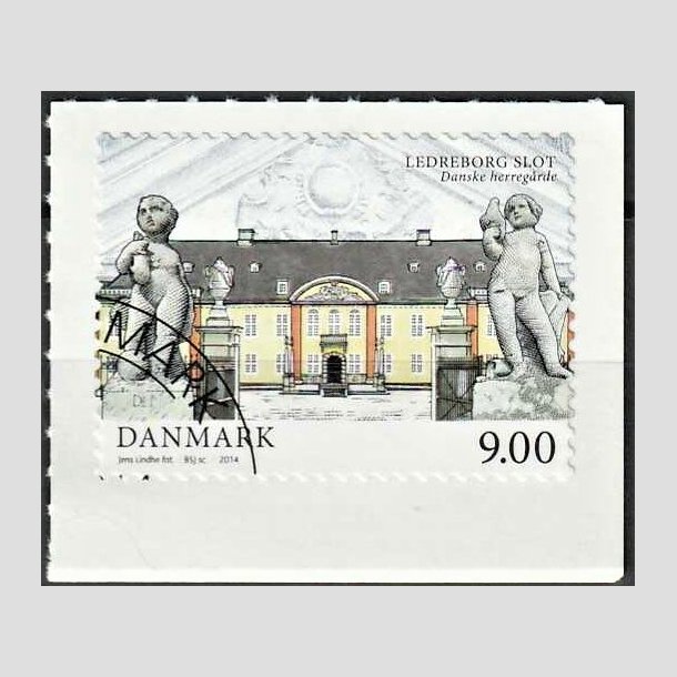 FRIMRKER DANMARK | 2014 - AFA 1784 - Danske herregrde III - 9,00 Kr. Ledreborg slot - Hjrne Stemplet