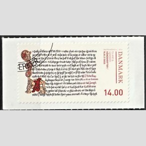 FRIM�RKER DANMARK | 2014 - AFA 1792 - H�ndskrifter - 14,00 Kr. Njals Saga - Hj�rne Stemplet