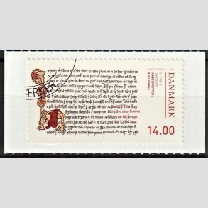 FRIM�RKER DANMARK | 2014 - AFA 1792 - H�ndskrifter - 14,00 Kr. Njals Saga - Hj�rne Stemplet