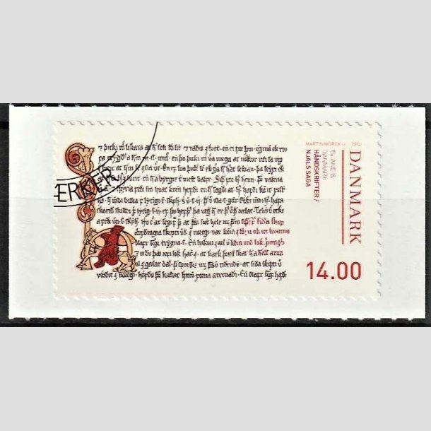 FRIMRKER DANMARK | 2014 - AFA 1792 - Hndskrifter - 14,00 Kr. Njals Saga - Hjrne Stemplet