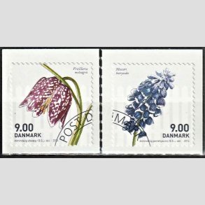 FRIM�RKER DANMARK | 2014 - AFA 1766,1767 - For�rsblomster - 9,00 + 9,00 Kr. flerfarvet - Hj�rne Stemplet