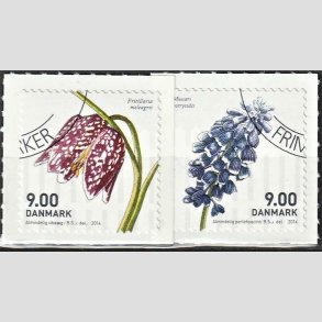 FRIM�RKER DANMARK | 2014 - AFA 1766,1767 - For�rsblomster - 9,00 + 9,00 Kr. flerfarvet - Hj�rne Stemplet