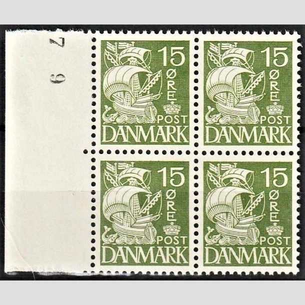 FRIMRKER DANMARK | 1940 - AFA 257 - Karavel 15 re grn Type II - Postfrisk