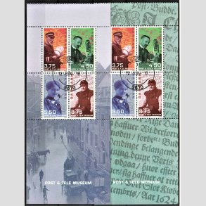 FRIM�RKER DANMARK | 1999 - AFA 1180A,1180B - Post & Tele Museet - 2 stk. Miniark flerfarvet - Stemplet