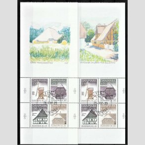 FRIM�RKER DANMARK | 1997 - AFA 1143A,1143B - Frilandsmuseet 100 �r. - Miniark med vignet 2 x 21,00 Kr. flerfarvet - P�nt Stemplet