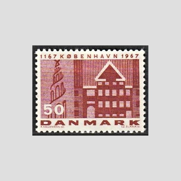 FRIMRKER DANMARK | 1967 - AFA 456F - Kbenhavns 800 rs jubilum - 50 re brunrd - Postfrisk