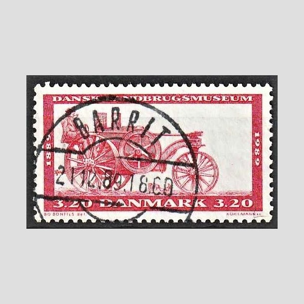 FRIMRKER DANMARK | 1989 - AFA 942 - Dansk Landbrugsmuseum 100 r - 3,20 Kr. rdbrun - Pragt Stemplet Barrit