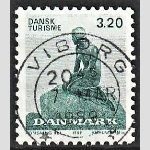 FRIM�RKER DANMARK | 1989 - AFA 932 - Dansk turisme i 100 �r - 3,20 Kr. gr�n - Pragt Stemplet Viborg
