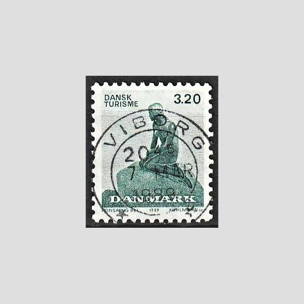 FRIMRKER DANMARK | 1989 - AFA 932 - Dansk turisme i 100 r - 3,20 Kr. grn - Pragt Stemplet Viborg