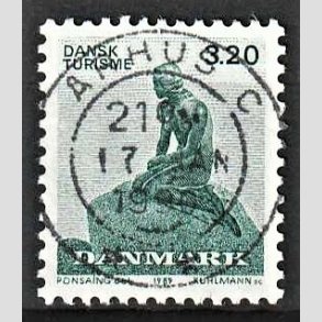FRIM�RKER DANMARK | 1989 - AFA 932 - Dansk turisme i 100 �r - 3,20 Kr. gr�n - Pragt Stemplet �rhus C