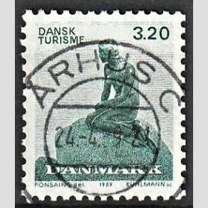FRIM�RKER DANMARK | 1989 - AFA 932 - Dansk turisme i 100 �r - 3,20 Kr. gr�n - Pragt Stemplet �rhus C