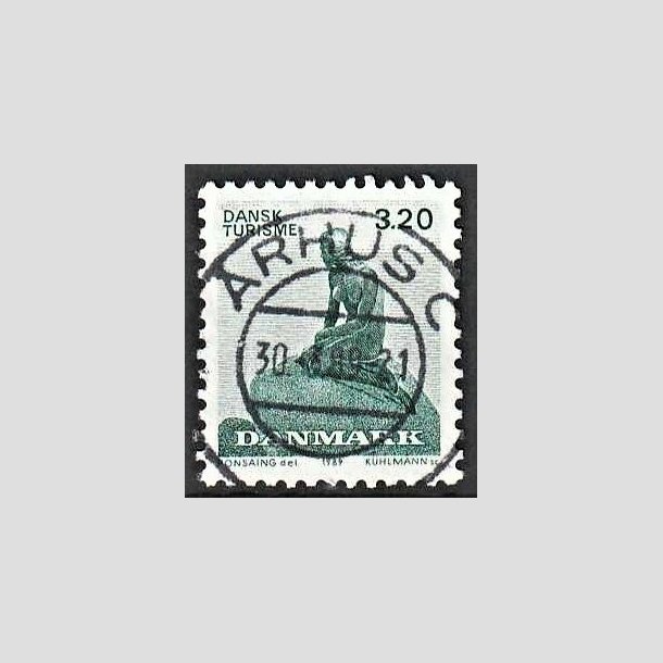 FRIMRKER DANMARK | 1989 - AFA 932 - Dansk turisme i 100 r - 3,20 Kr. grn - Pragt Stemplet rhus C