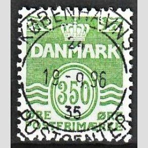 FRIM�RKER DANMARK | 1992 - AFA 1016 - B�lgelinie - 350 �re lysgr�n - Pragt Stemplet