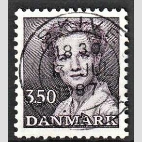 FRIMRKER DANMARK | 1985 - AFA 821 - Dronning Margrethe - 3,50 Kr. brunviolet - Pragt Stemplet Skive