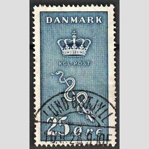 FRIM�RKER DANMARK | 1929 - AFA 180 - 25+5 �re bl� Kr�ftfrim�rke - P�nt Stemplet