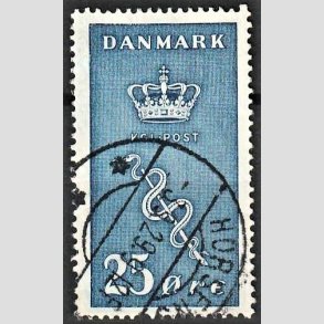 FRIM�RKER DANMARK | 1929 - AFA 180 - 25+5 �re bl� Kr�ftfrim�rke - P�nt Stemplet
