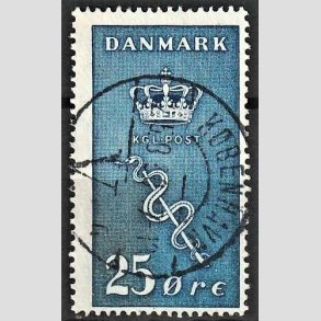 FRIM�RKER DANMARK | 1929 - AFA 180 - 25+5 �re bl� Kr�ftfrim�rke - P�nt Stemplet