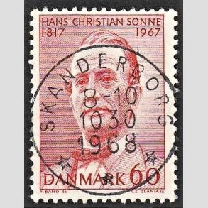 FRIM�RKER DANMARK | 1967 - AFA 466 - Chr. Sonne - 60 �re r�d - Pragt Stemplet