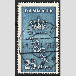 FRIM�RKER DANMARK | 1929 - AFA 180 - 25+5 �re bl� Kr�ftfrim�rke - Lux Stemplet Skive