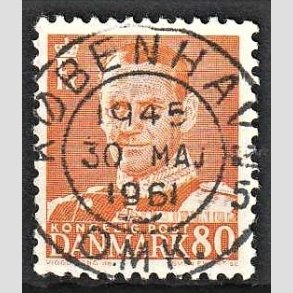 FRIMRKER DANMARK | 1952-53 - AFA 341 - Fr. IX 80 re orange - Lux Stemplet 