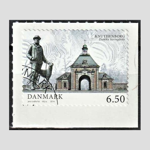 FRIMRKER DANMARK | 2014 - AFA 1783 - Danske herregrde III - 6,50 Kr. Knuthenborg - Hjrne stemplet