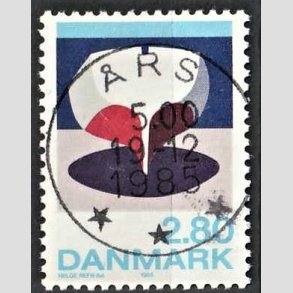 FRIM�RKER DANMARK | 1985 - AFA 845 - Kunst Helge Refn - 2,80 Kr. flerfarvet - Pragt Stemplet �rs