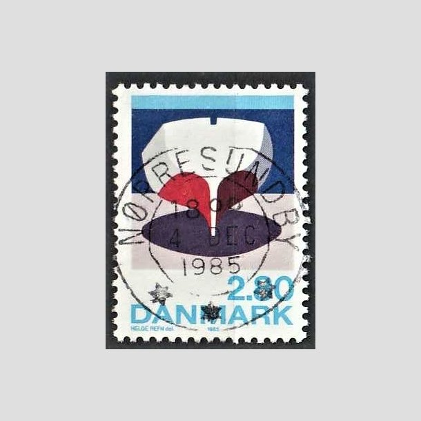 FRIMRKER DANMARK | 1985 - AFA 845 - Kunst Helge Refn - 2,80 Kr. flerfarvet - Pragt Stemplet Nrresundbyrs