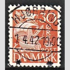 FRIM�RKER DANMARK | 1940 - AFA 259 - Karavel 30 �re orange Type II - Lux Stemplet Hj�rring