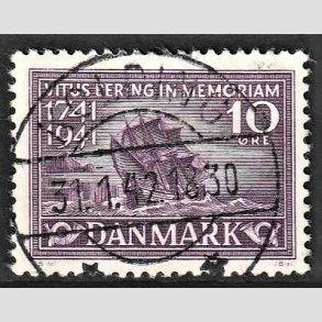FRIM�RKER DANMARK | 1941 - AFA 270 - Vitus Bering 10 �re violet - Lux Stemplet Kolding