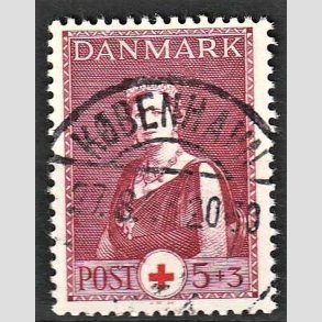 FRIMRKER DANMARK | 1940 - AFA 267 - Dronning Alexandrine Rde Kors - 5 + 3 re vinrd - Pragt Stemplet