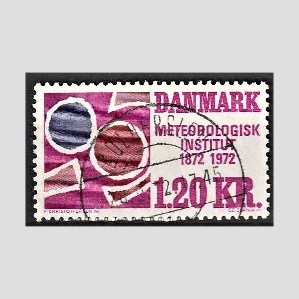 FRIMRKER DANMARK | 1972 - AFA 523 - Meterologisk Institut 100 r - 1,20 Kr. rdviolet/rdbrun/bl - Lux Stemplet Bollerslev