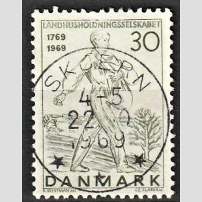 FRIM�RKER DANMARK | 1969 - AFA 477 - Landhusholdningsselskabet 200 �r - 30 �re gr�n - Pragt Stemplet