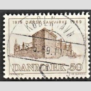 FRIM�RKER DANMARK | 1969 - AFA 483 - Dansk Samvirke 50 �r - 50 �re gr�brun - Pragt Stemplet