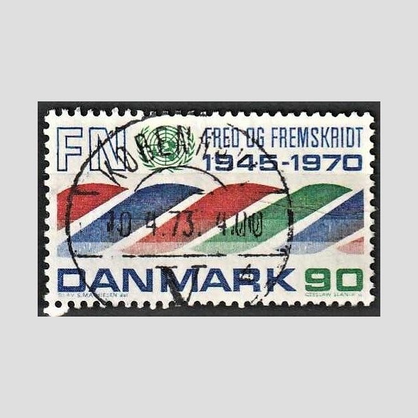 FRIMRKER DANMARK | 1970 - AFA 507 - FN 25 r. - 90 rd/bl/grn - Pragt Stemplet