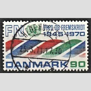 FRIM�RKER DANMARK | 1970 - AFA 507 - FN 25 �r. - 90 r�d/bl�/gr�n - Pragt Stemplet Hedehusene