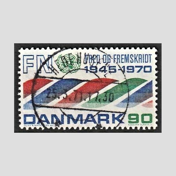 FRIMRKER DANMARK | 1970 - AFA 507 - FN 25 r. - 90 rd/bl/grn - Pragt Stemplet Hedehusene