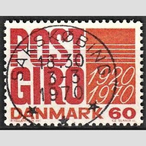 FRIMRKER DANMARK | 1970 - AFA 493 - Postgirotjenesten 50 r - 60 re rd/gulorange - Pragt Stemplet