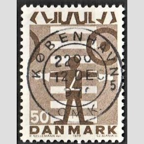 FRIMRKER DANMARK | 1970 - AFA 494 - Trafiksikkerhed - 50 re brun - Pragt Stemplet 