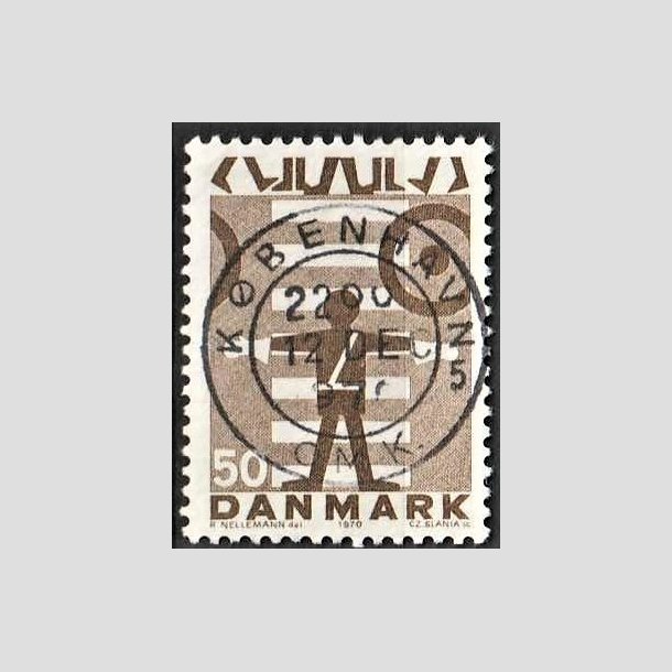 FRIMRKER DANMARK | 1970 - AFA 494 - Trafiksikkerhed - 50 re brun - Pragt Stemplet 