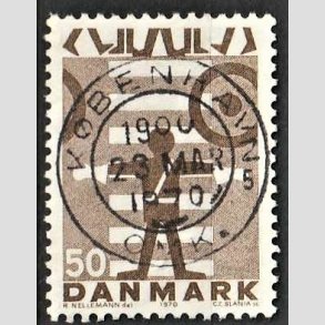 FRIMRKER DANMARK | 1970 - AFA 494 - Trafiksikkerhed - 50 re brun - Pragt Stemplet 