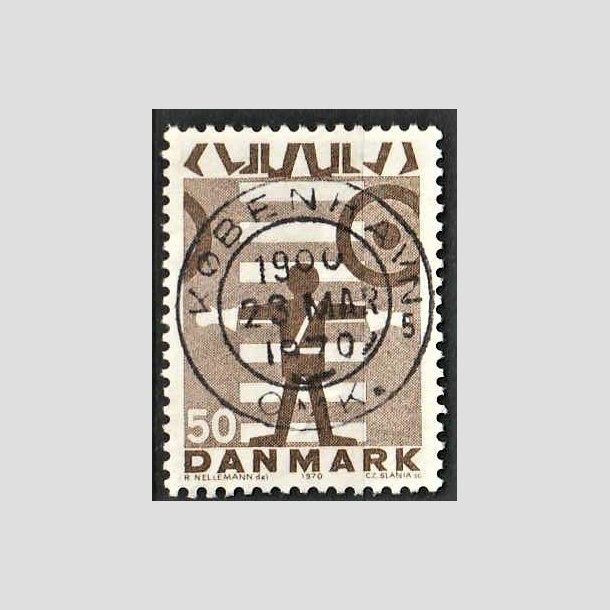 FRIMRKER DANMARK | 1970 - AFA 494 - Trafiksikkerhed - 50 re brun - Pragt Stemplet 