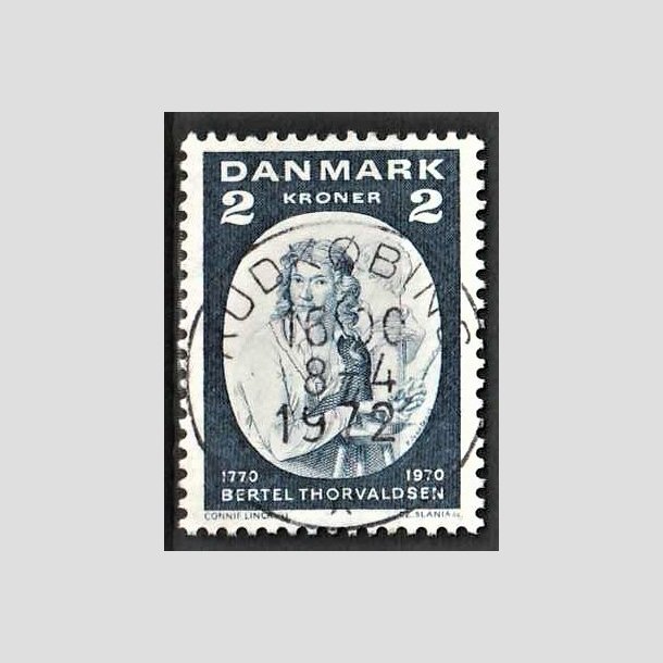 FRIMRKER DANMARK | 1970 - AFA 508 - Bertel Thorvaldsen - 2 Kr. bl - Lux Stemplet 