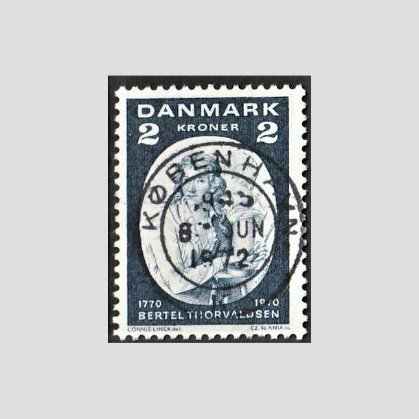 FRIMRKER DANMARK | 1970 - AFA 508 - Bertel Thorvaldsen - 2 Kr. bl - Lux Stemplet 