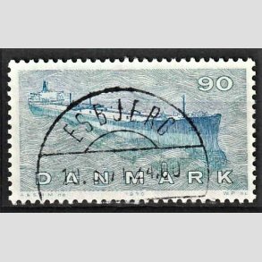 FRIM�RKER DANMARK | 1970 - AFA 506 - Dansk Skibsfart - 90 �re bl�gr�n/bl� - Pragt Stemplet Esbjerg