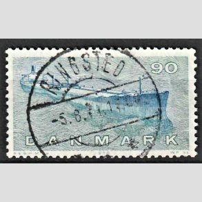 FRIM�RKER DANMARK | 1970 - AFA 506 - Dansk Skibsfart - 90 �re bl�gr�n/bl� - Pragt Stemplet Ringsted