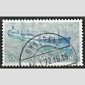 FRIM�RKER DANMARK | 1970 - AFA 506 - Dansk Skibsfart - 90 �re bl�gr�n/bl� - Pragt Stemplet 